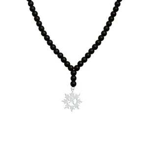 گردنبند نقره زنانه هایکا مدل خورشید و حرف R کد n.ha1-826