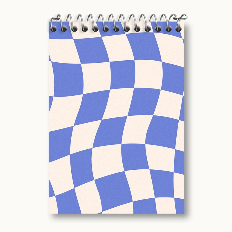 دفتر یادداشت 50 برگ خندالو طرح چهارخونه آبی کد N2762