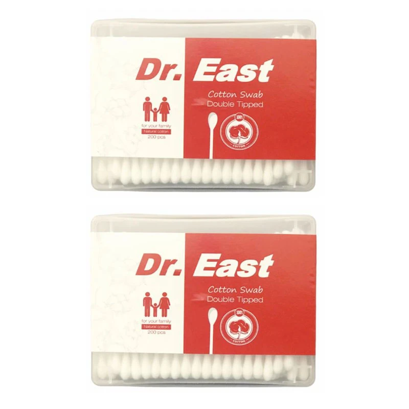 گوش پاک کن دکتر ایست مدل دو سرپنبه دو بسته 200 عددی