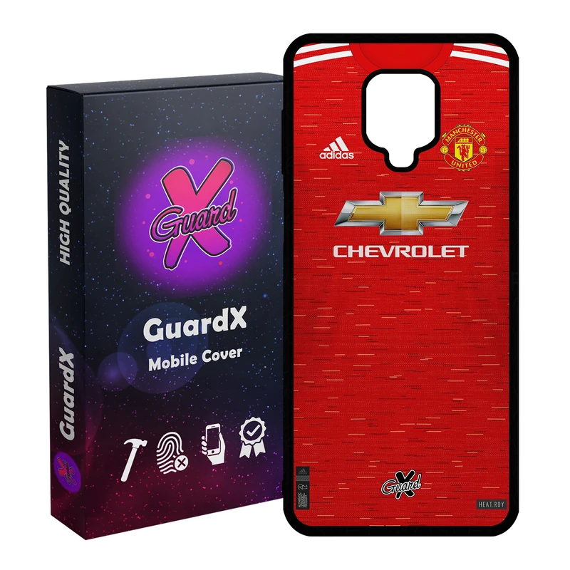 کاور گارد ایکس طرح Manchester United مدل Glass10248 مناسب برای گوشی موبایل سامسونگ Redmi Note 9S / Note 9 Pro / Note 9 Pro Max