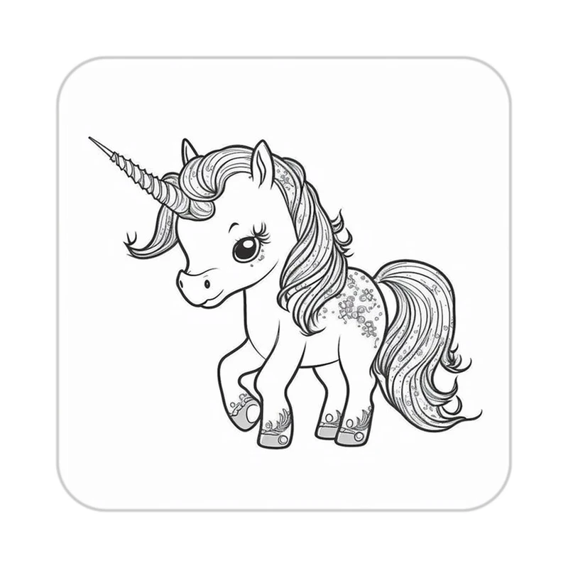 زیر لیوانی کاکتی طرح اسب تک شاخ و یونیکورن مدل mp30627