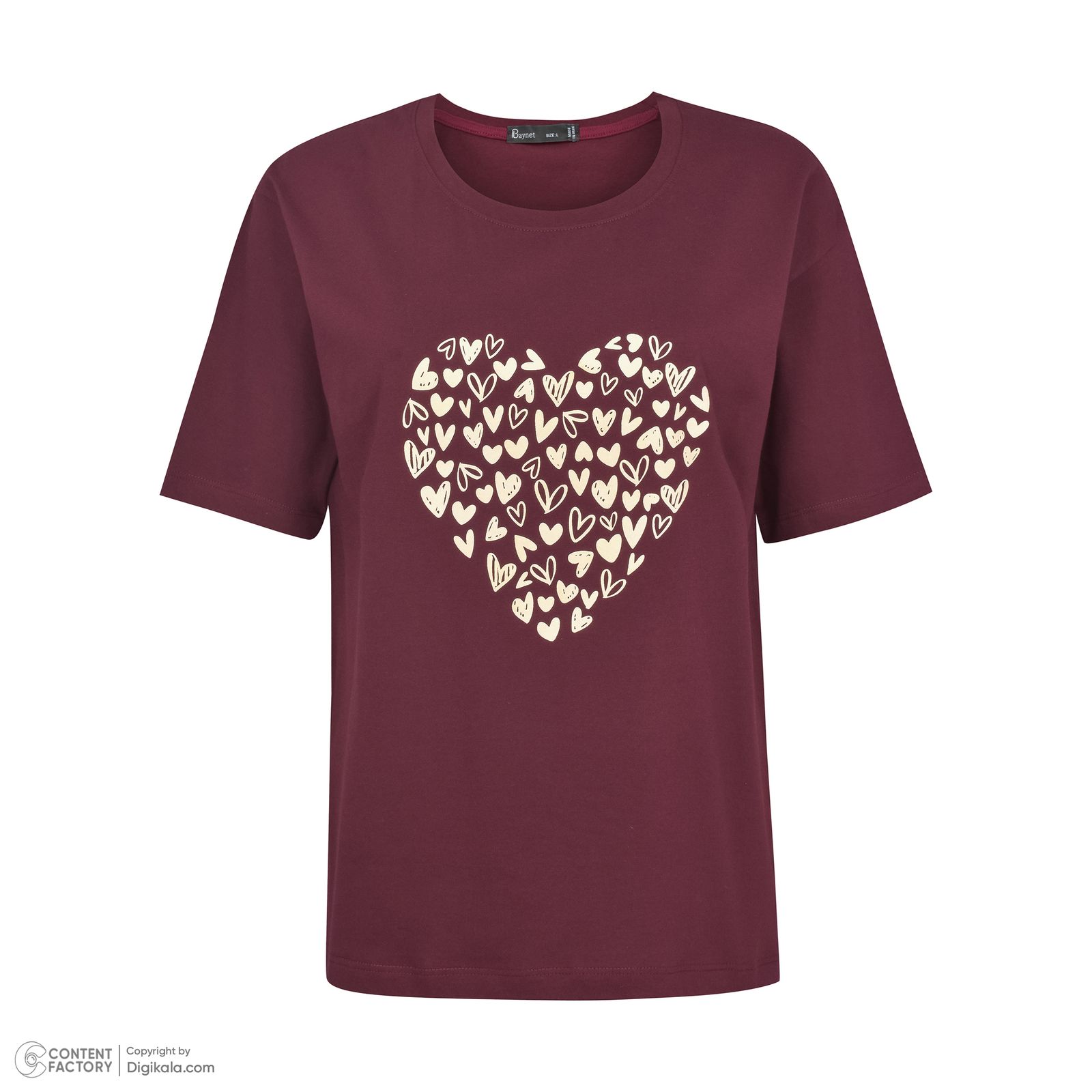 تی شرت آستین کوتاه زنانه باینت مدل 2261792 رنگ زرشکی -  - 2