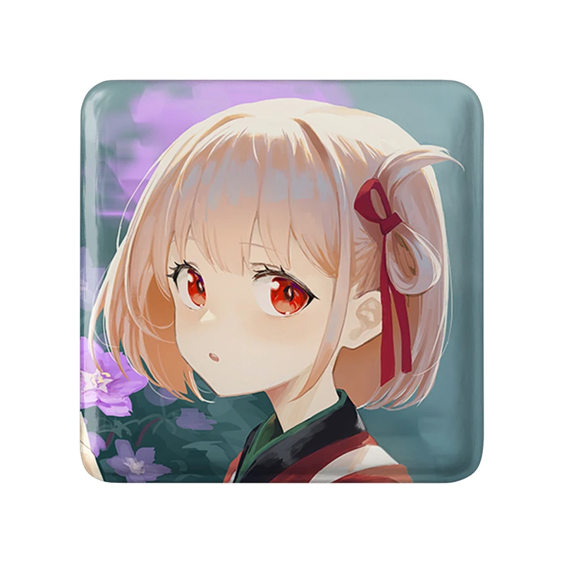 مگنت خندالو طرح چیساتو انیمه لیکوریس ریکویل Lycoris Recoil  مدل مربعی کد 23003