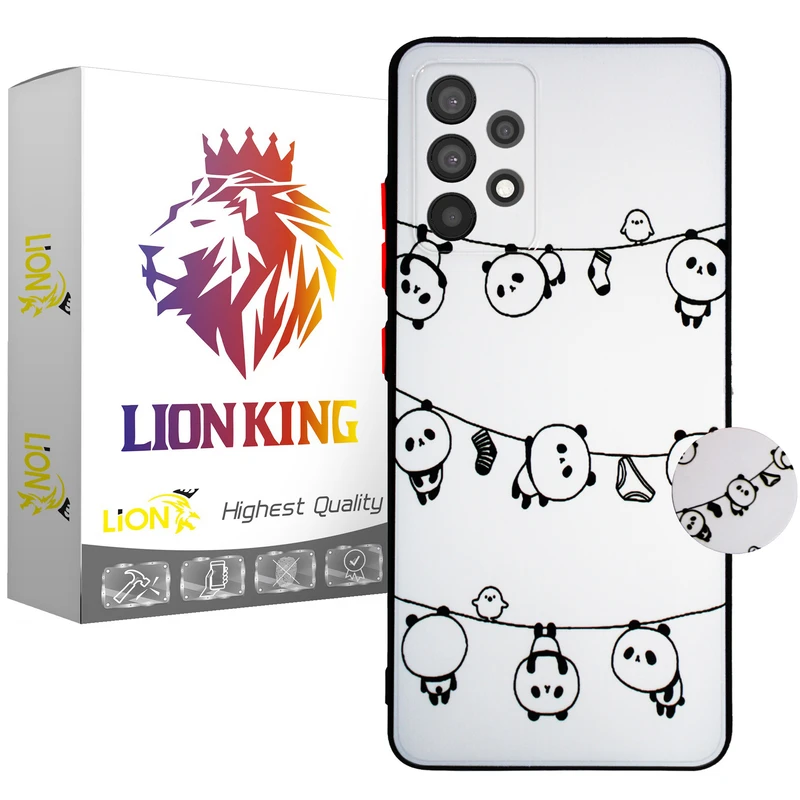  کاور لاین کینگ مدل PANDA UV مناسب برای گوشی موبایل سامسونگ Galaxy A72 به همراه پایه نگهدارنده