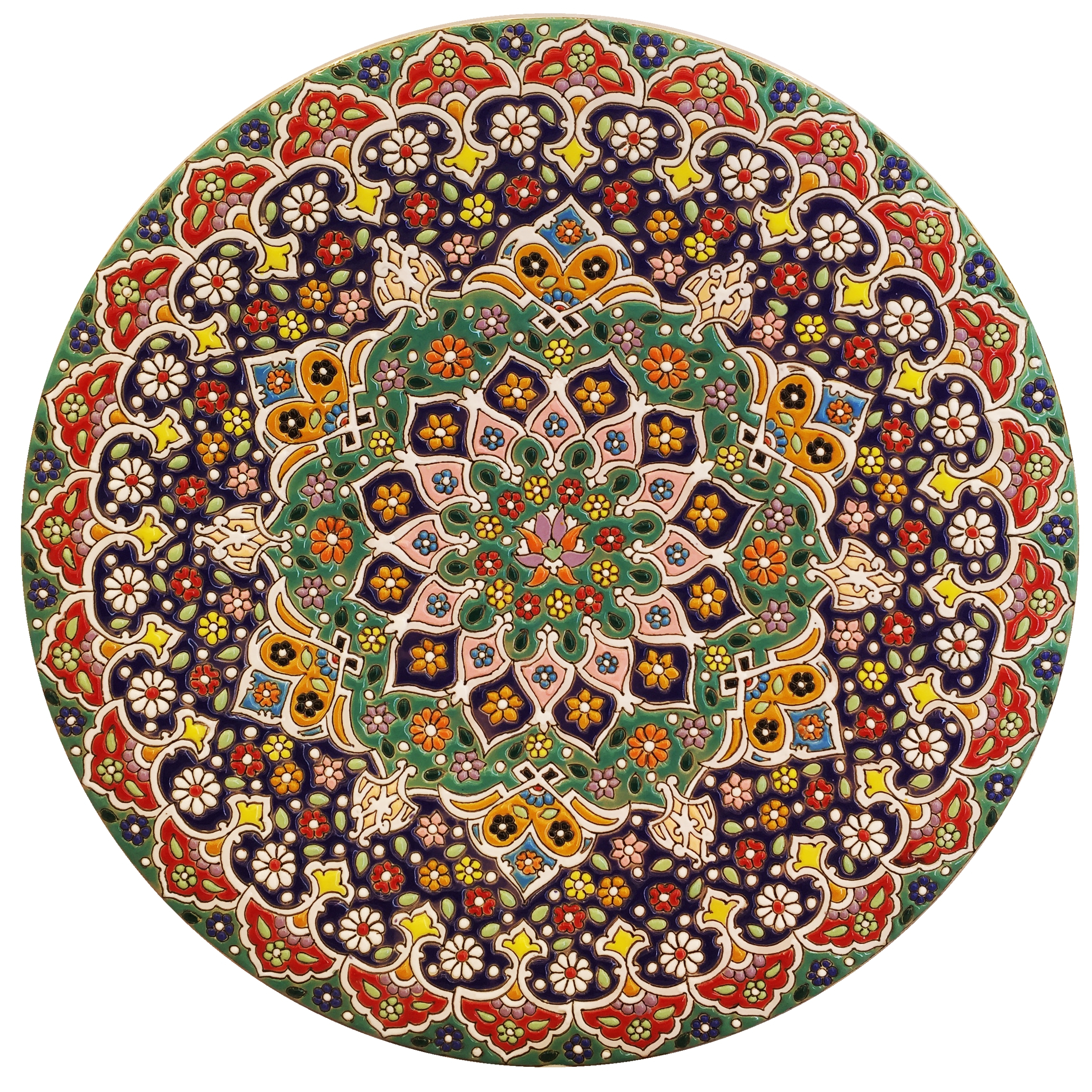 بشقاب میناکاری سفالی زمانیان کد ZMN30031