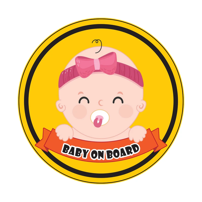 برچسب بدنه خودرو طرح baby on board دختر بچه کد 12