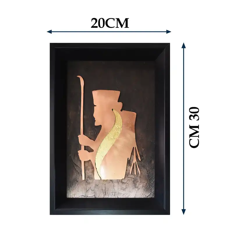 تابلو معرق مس طرح سرباز هخامنشیان نیم نته پتینه کد 2030-132