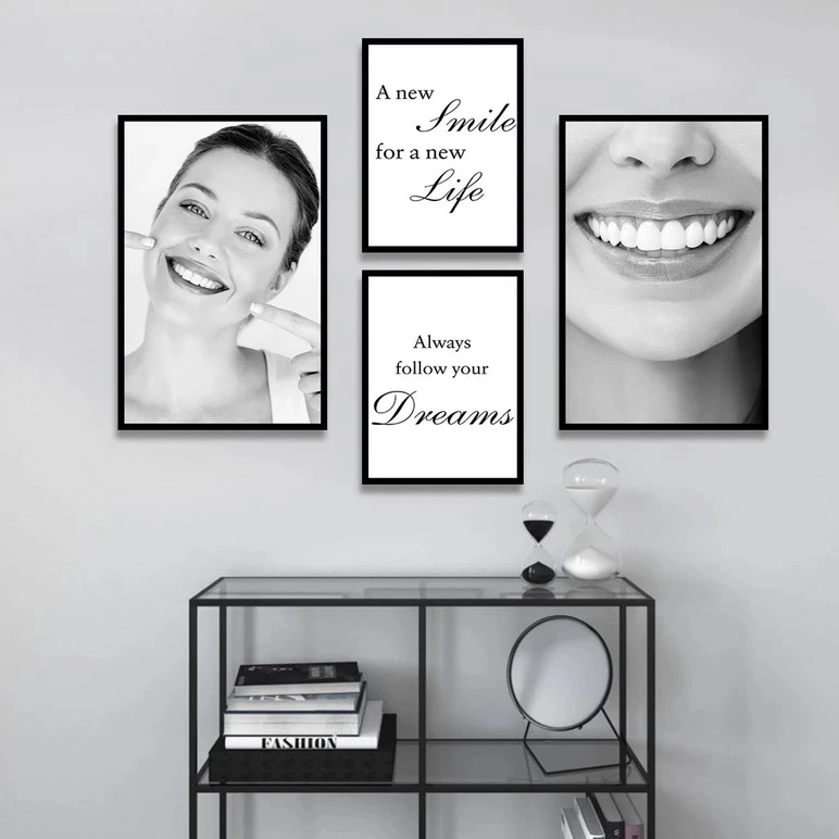 تابلو مدل سلامت دندان و مطب دندانپزشکی مدل B-1309 مجموعه 4 عددی