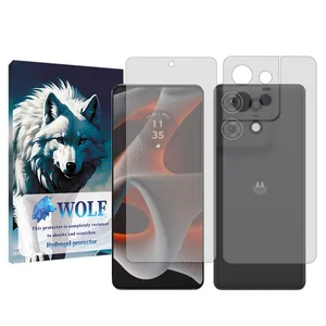 Wolf transparent Screen Protector Suitable for Motorola Edge 50 Pro Mobile Phone with Back Protector