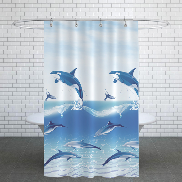 پرده حمام دلفین کد jack-95150 سایز 200×180 سانتی متر