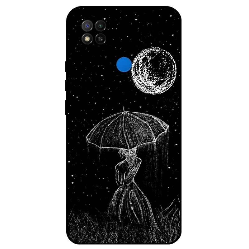 کاور مگافون طرح دختر و ماه مدل 1369 مناسب برای گوشی موبایل شیائومی Redmi 9C / 9C NFC  