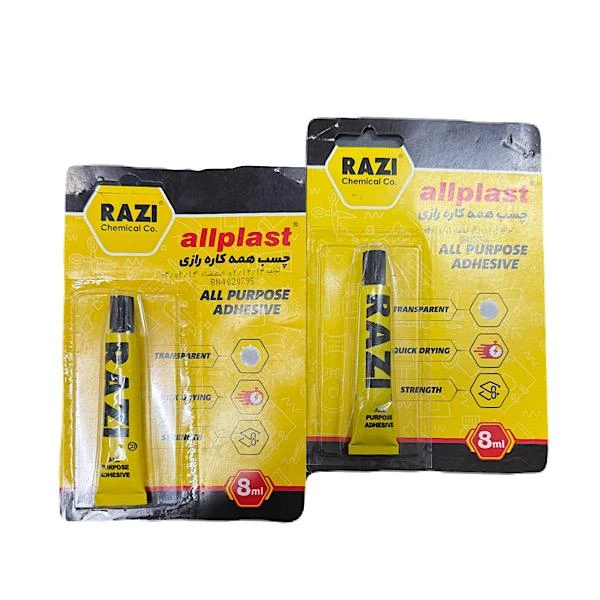 چسب همه کاره رازی مدل 842 حجم 8 میلی لیتر بسته دو عددی