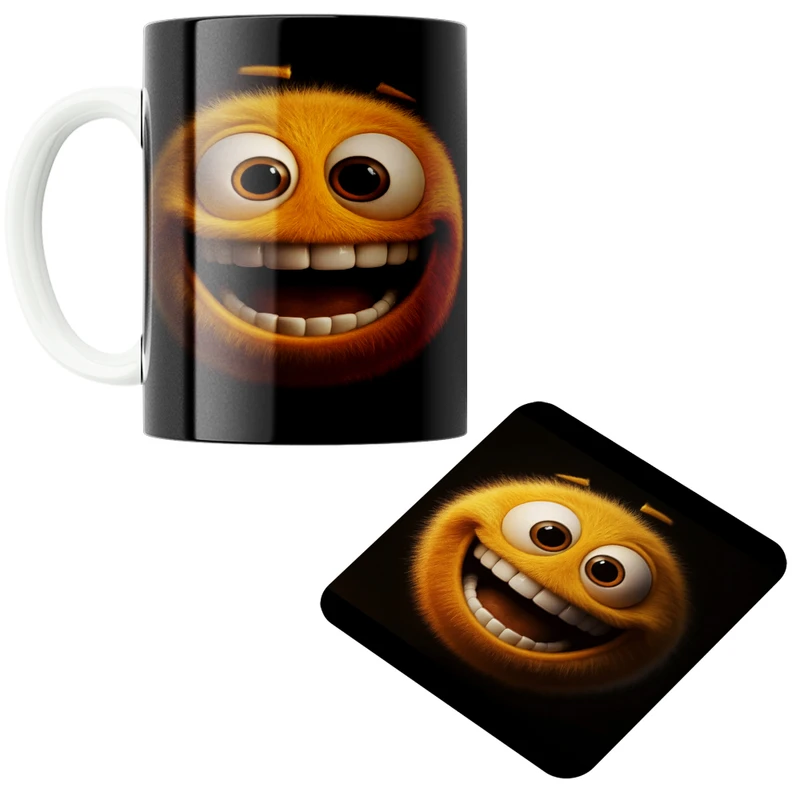 ماگ پاد آفرین مدل ایموجی کد 42 به همراه زیر لیوانی