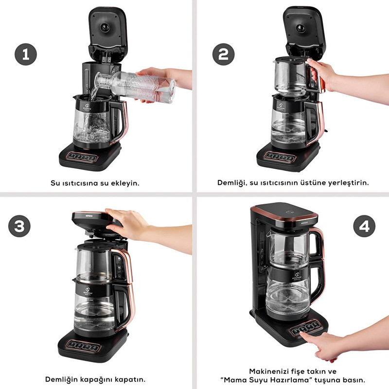 چای‌ساز روی هم کاراجا مدل Caysever Robotea Pro