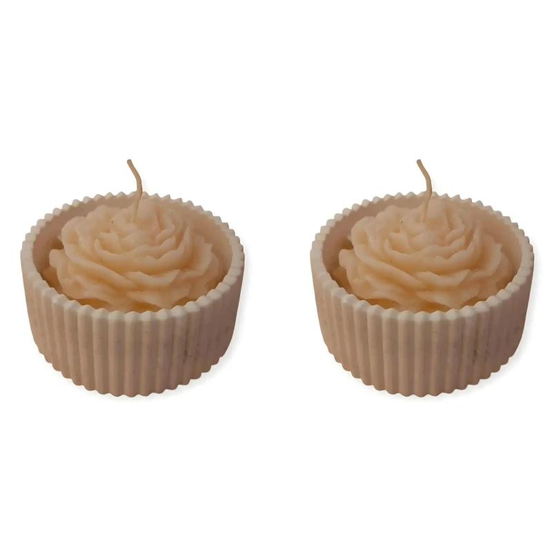 شمع کاسه ای بدون بو مدل گل آلاله زمان اتمام 3 ساعت کد S02 بسته 2 عددی