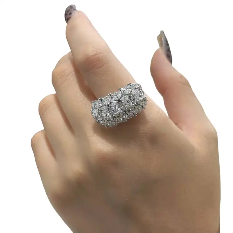 انگشتر نقره زنانه مدل مارکیز خور فلاور 0106