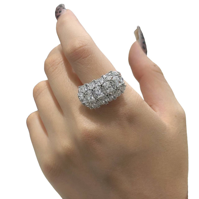 انگشتر نقره زنانه مدل مارکیز خور فلاور 0106