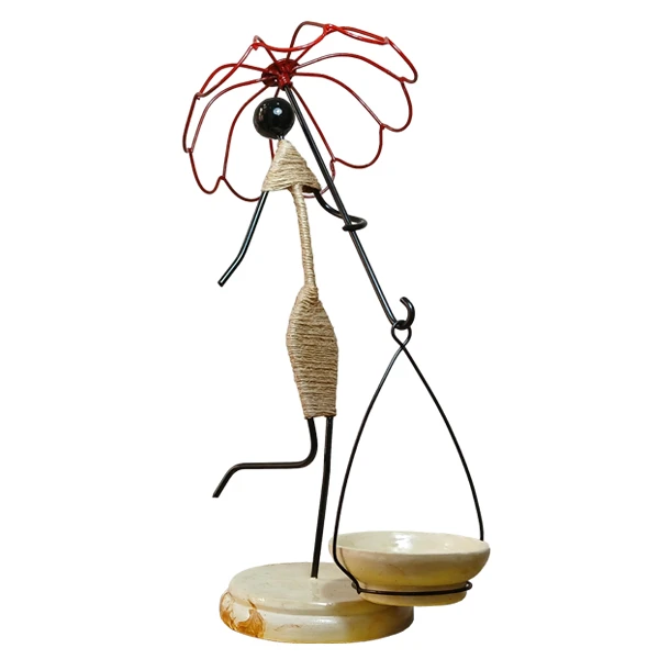 جاشمعی مفتولی طرح دخترک شمع فروش زیر باران