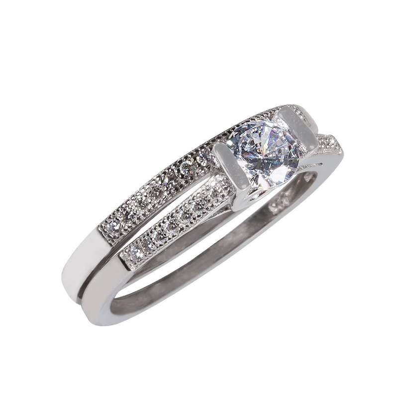 انگشتر نقره زنانه مدل 22070 بسته 2 عددی