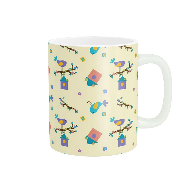 ماگ طرح الگوی گنجشک و لانه کد 1411