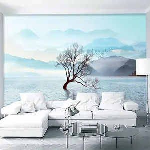 پوستر دیواری سه بعدی مدل دریا تک درخت خشکیده DVRF2547