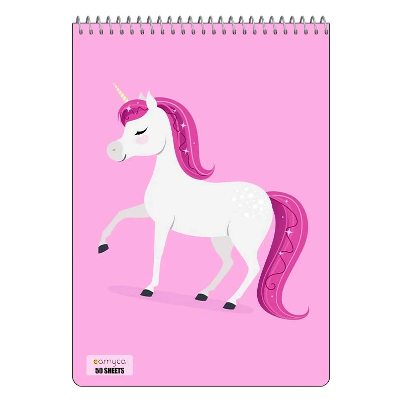 دفتر نقاشی 50 برگ سیمی کارنیکا طرح یونیکورن Unicorn کد 18226