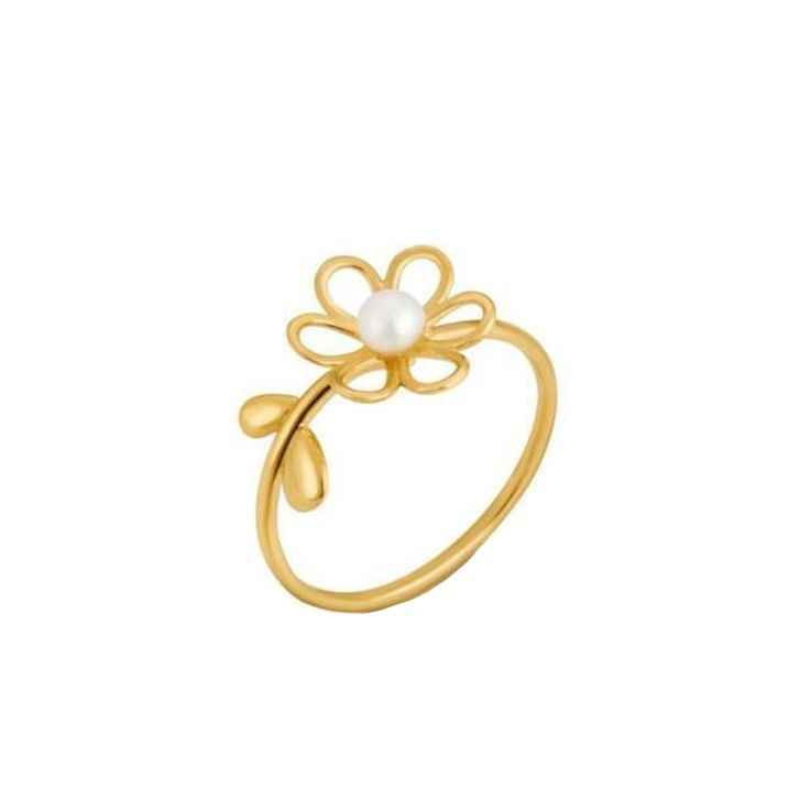 انگشتر طلا 18 عیار زنانه قیراط طرح گل کد GH5679