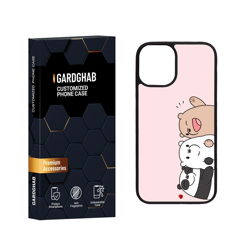 کاور گارد قاب مدل دور ژله ای پشت گلس فانتزی مناسب برای گوشی موبایل اپل iPhone 12 Mini