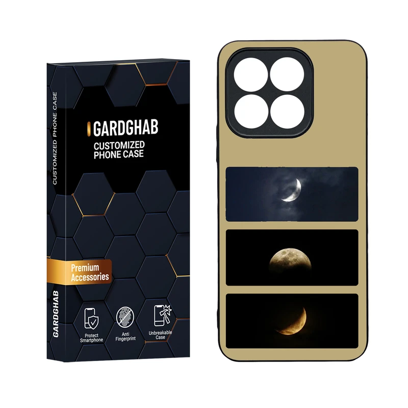 کاور گارد قاب مدل دورژله ای پشت گلس کهکشان مناسب برای گوشی موبایل  آنر X8b 4G