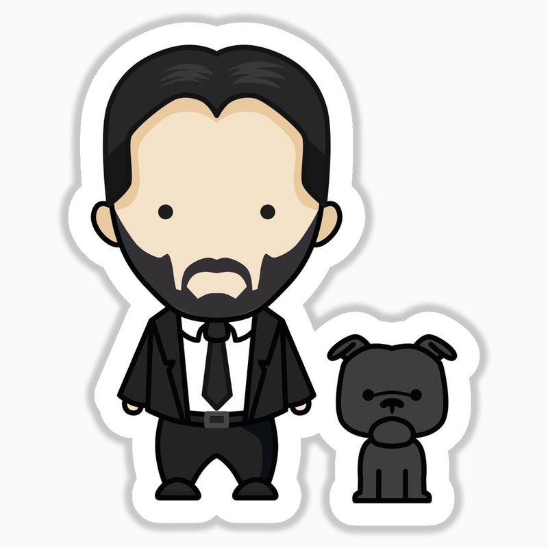 استیکر لپ تاپ و موبایل بووم طرح جان ویک کد mm22 مجموعه 2 عددی