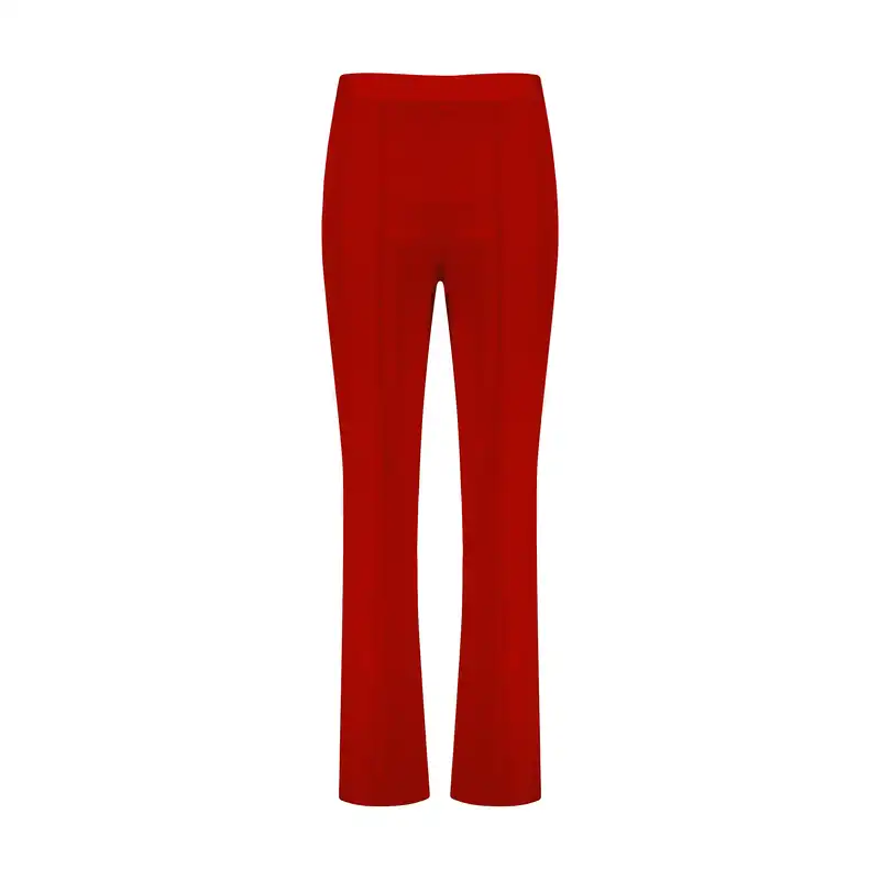 شلوار زنانه هاوین مدل    306 دمپا جلودوخت کمرکش رنگ قرمز