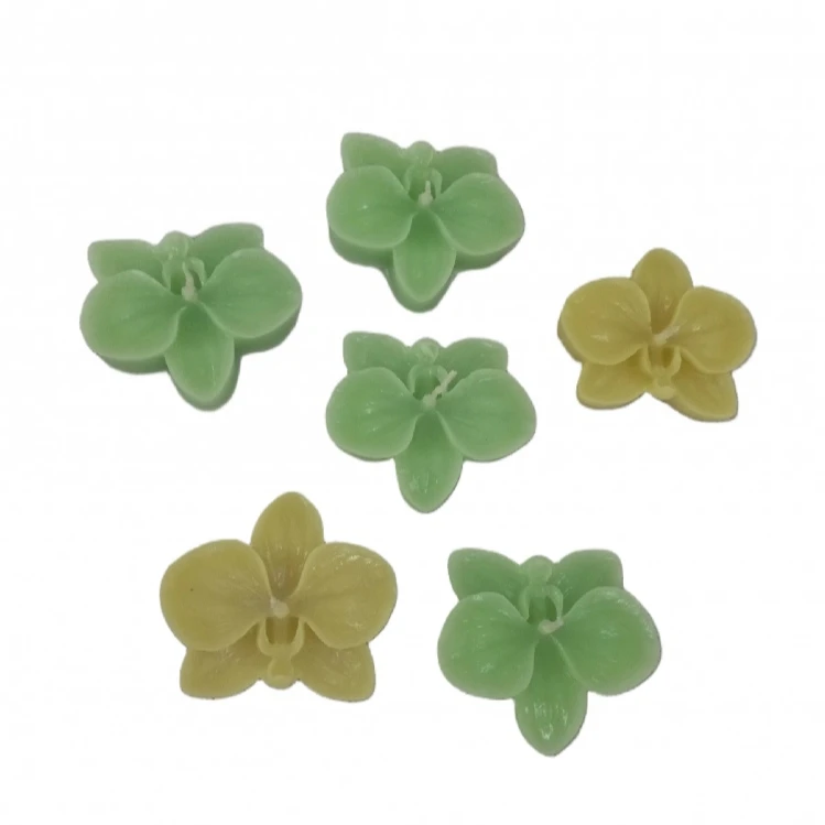 شمع دست ساز مدل گل ارکیده مجموعه 6 عددی