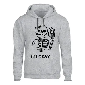 هودی مردانه مدل IM OK کد P24 رنگ طوسی