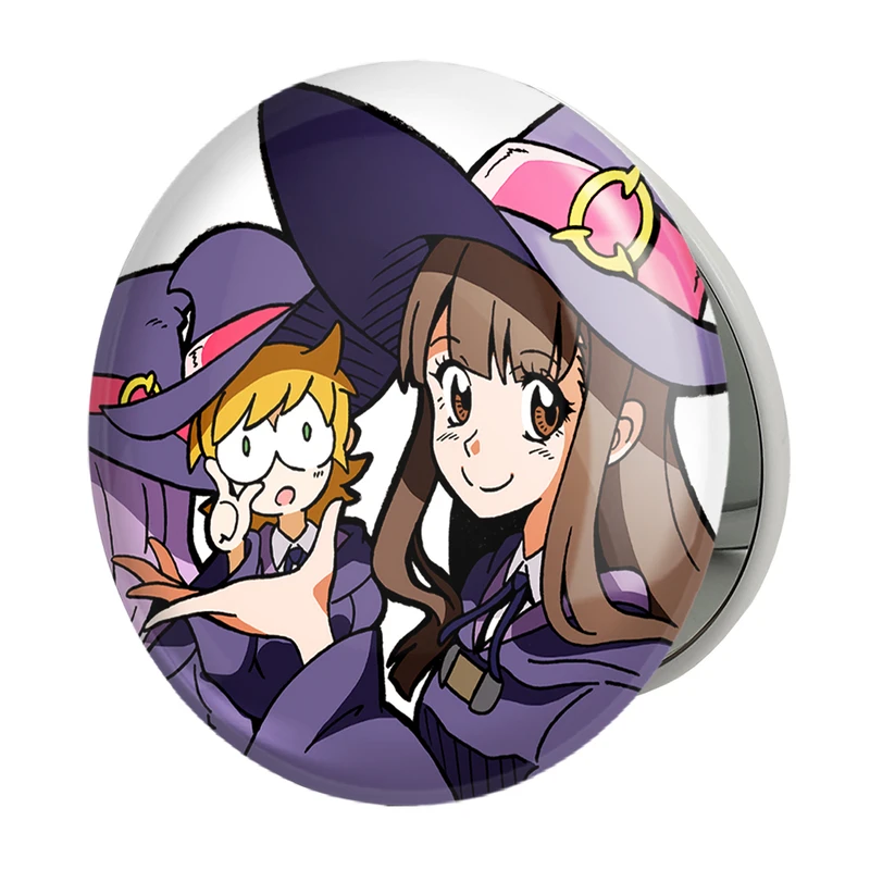 آینه جیبی خندالو طرح اکو و جانسون و سوسی انیمه جادوگران کوچک Little Witch Academia مدل تاشو کد 22849 