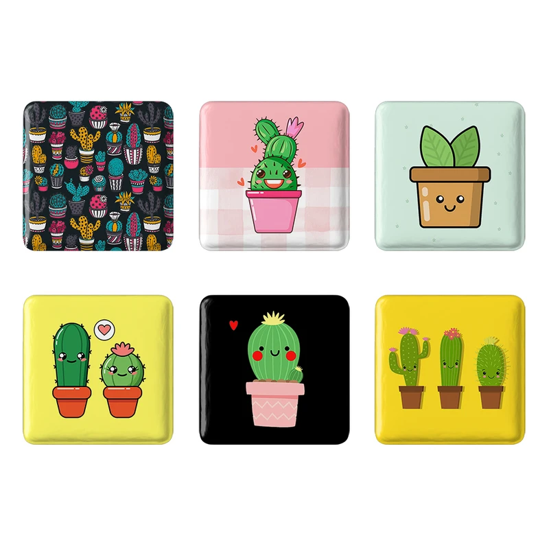 مگنت خندالو طرح کاکتوس کد 1625A مجموعه 6 عددی