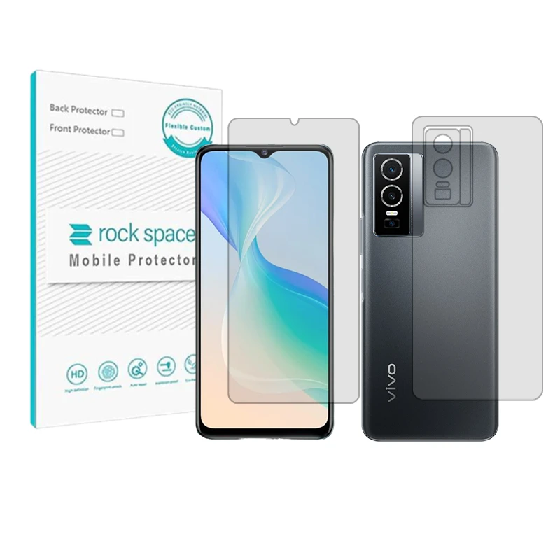 محافظ صفحه نمایش شفاف راک اسپیس مدل HyGEL مناسب برای گوشی موبایل ویوو Y76 به همراه محافظ پشت گوشی