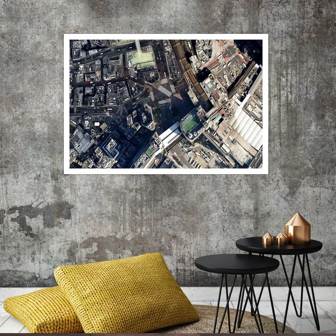 تابلو بکلیت طرح منظره شهری مدل قاب شاسی W-s8017