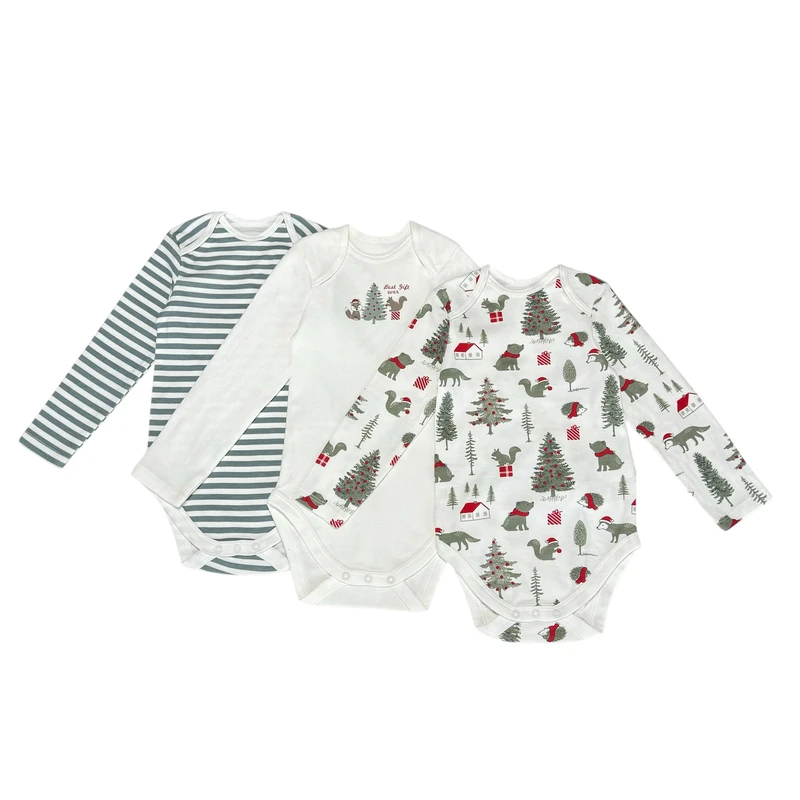 بادی آستین بلند نوزادی سی اند ای مدل 4500 مجموعه 3 عددی