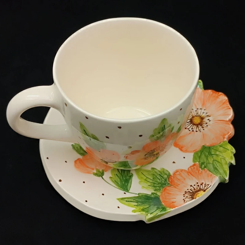 ست فنجان و نعلبکی سرامیکی هیوا طرح اطلسی کد 21417336