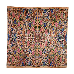 رومیزی مدل مخمل طرح گل و مرغ کد 146