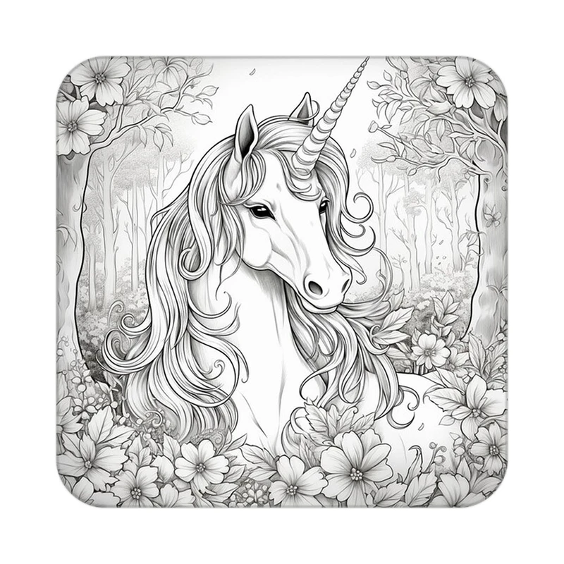 زیر لیوانی کاکتی طرح اسب تک شاخ و یونیکورن مدل mp32663