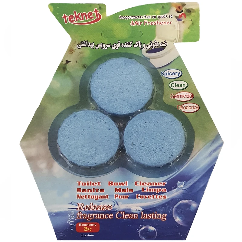 قرص ضد عفونی کننده توالت فرنگی تکنت مدل W-406 بسته 3 عددی