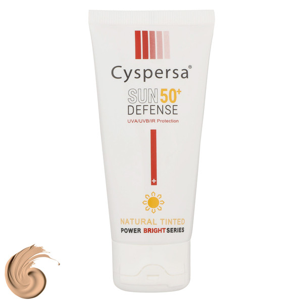 کرم ضدآفتاب رنگی سیسپرسا SPF50 مدل power bright NT مناسب انواع پوست، حجم 50 میلیلیتر