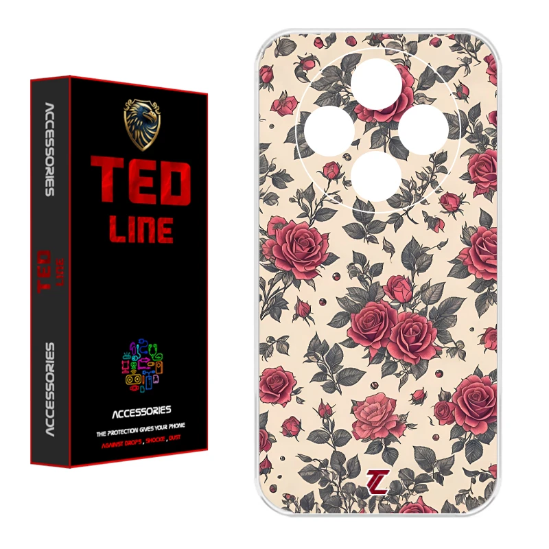 کاور تدلاین طرح گل رز کد 1223 مناسب برای گوشی موبایل شیائومی Redmi 14C / Poco C75