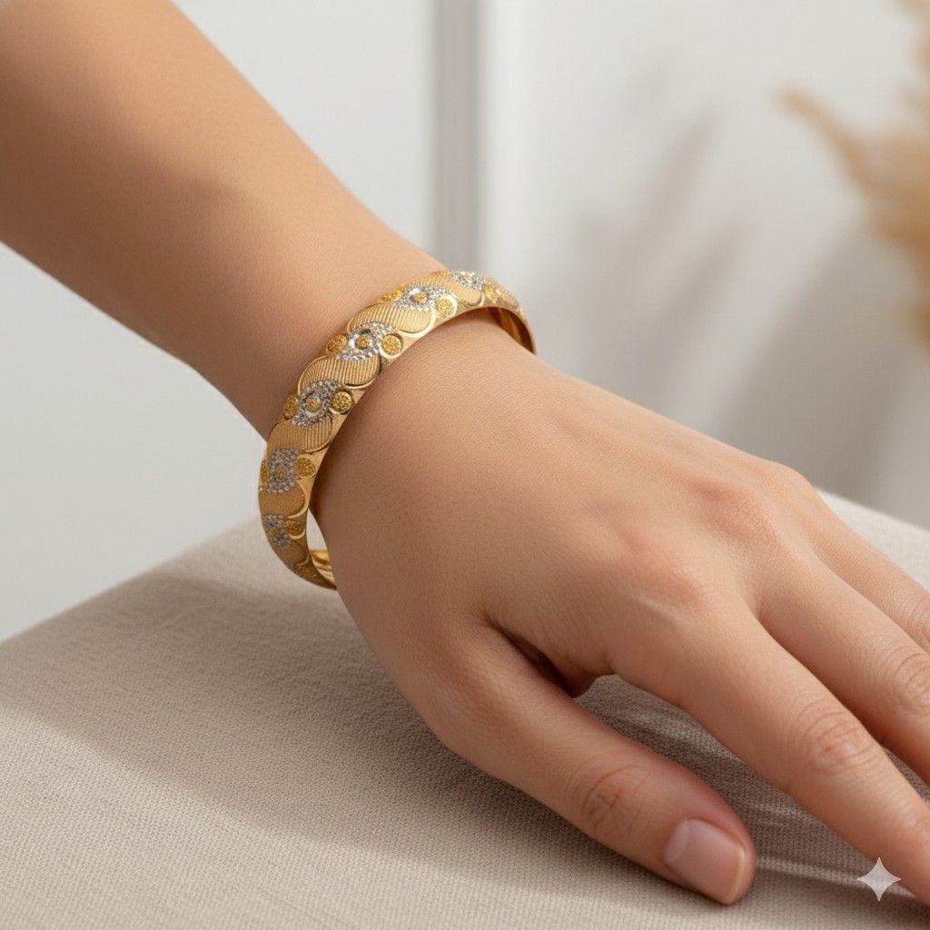 النگو طلا کم اجرت 18 عیار زنانه سهی مدل VB38-1 سایز 1 - - 5