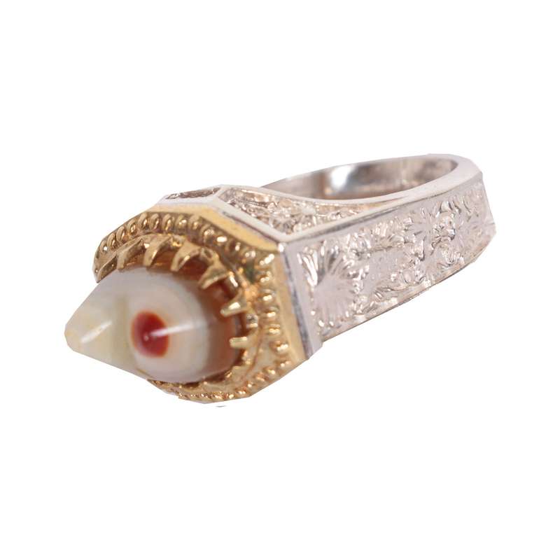 انگشتر نقره مردانه مدل بابا قوری دو کوهان