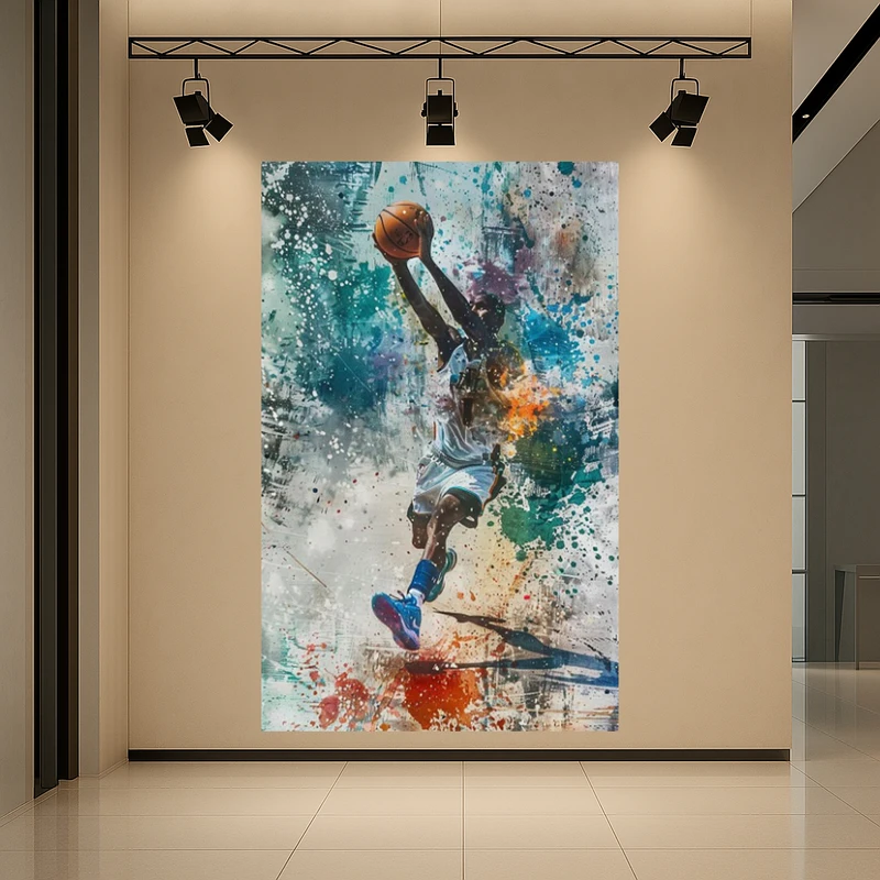 تابلو بوم طرح مخمل نقاشی آبرنگ مدل مایکل جوردن کد AR3059435