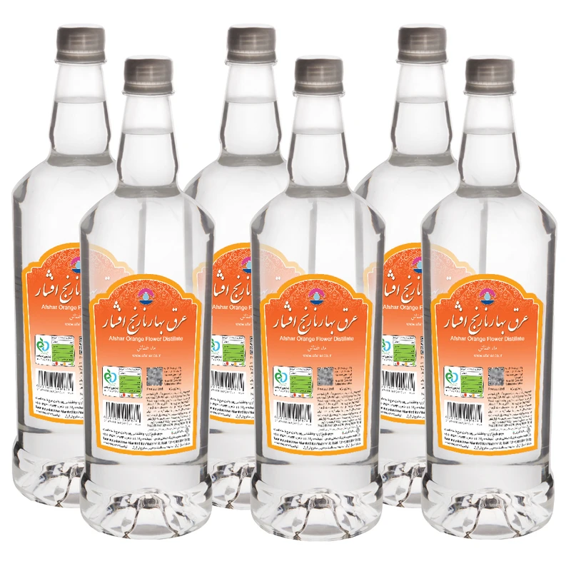 عرق بهارنارنج افشار - 1 لیتر بسته 6 عددی