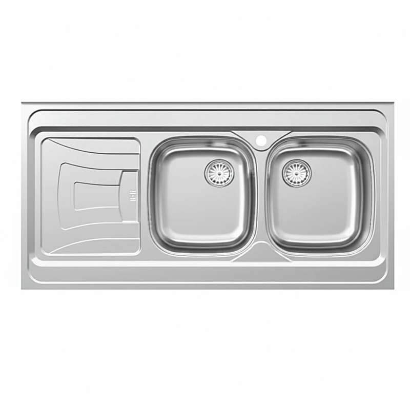 سینک ظرفشویی استیل روکار دو لگنه پلی استیل مدل مارته کد 155