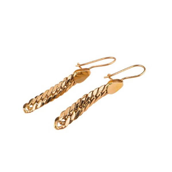 گوشواره طلا 18 عیار زنانه با طرح کارتیه حصیری مدل DK457 - 2
